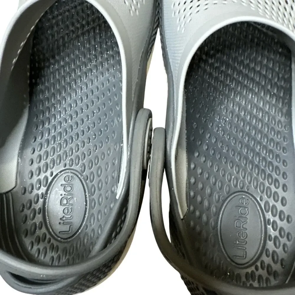 Crocs Unisex Literide 360 Clog Shoes‎ Size Junior 5 Light Grey, Dark Grey accent